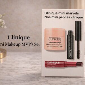 NWOT Clinique Mini Marvels Set – Black Honey Lipstick, Mascara & Moisturizer